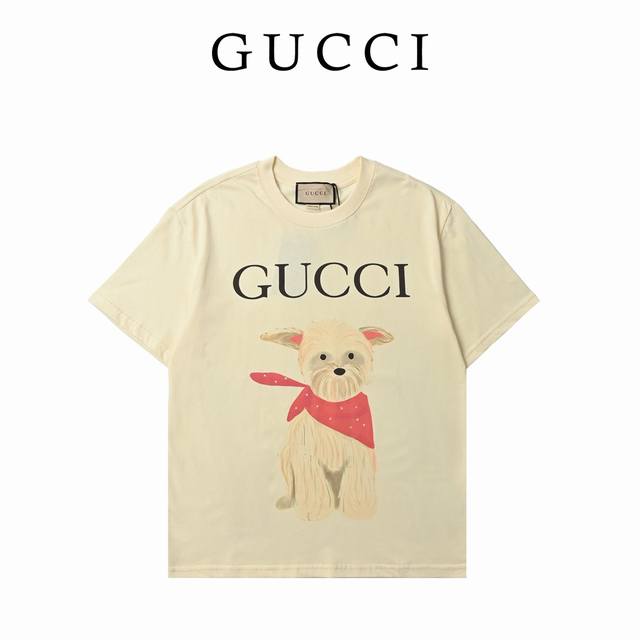 Gucci cartoon heavy-printed high-weight short-sleeved T-shirt Made of custom-mad