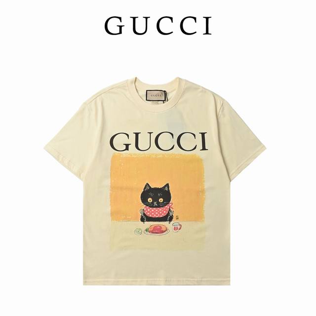 Gucci cartoon heavy-duty printed high-weight short-sleeved T-shirt Made of custo