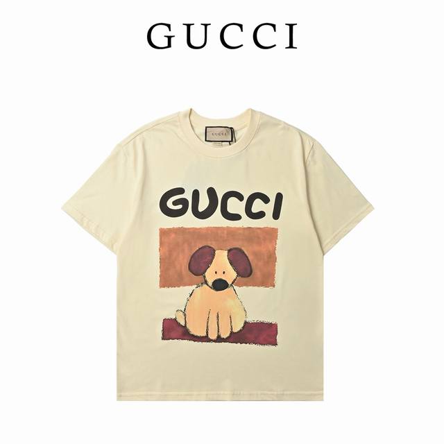 Gucci cartoon heavy-printed high-weight short-sleeved T-shirt Made of custom-mad