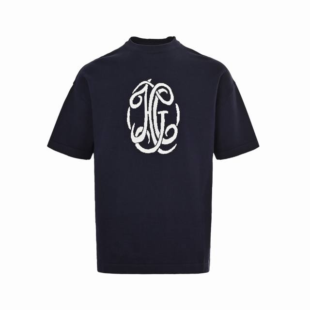 Givenchy 25Ss Logo jacquard knit short sleeves Made of cotton fabric Unisex styl