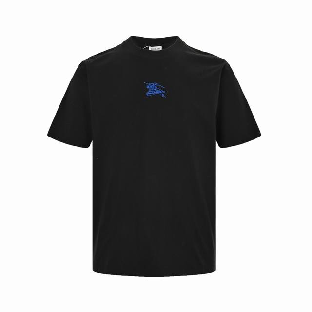 Burberry 24Ss short-sleeved shirt with warhorse embroidery on the chest . The fa