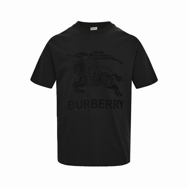 Burberry 24Ss flocked warhorse print short sleeves The fabric is made of pure co