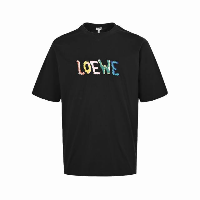 Loewe 24Ss Rainbow Letter Embroidery Short Sleeve Original 5, purchased, woven 2