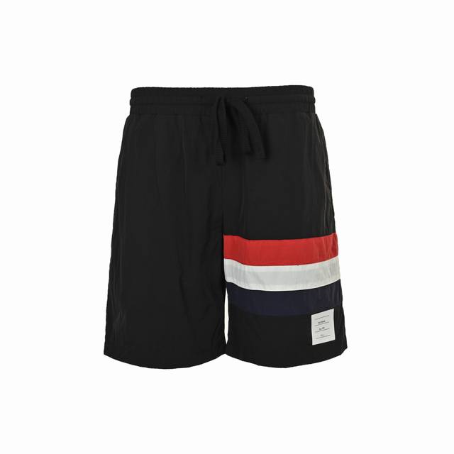 Thom Browne 25Ss red, white and blue ribbon beach shorts The fabric is custom-ma