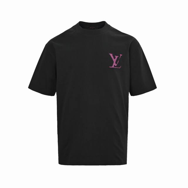 Louis Vuitton 25Ss large letter patch short sleeves The fabric is made of custom