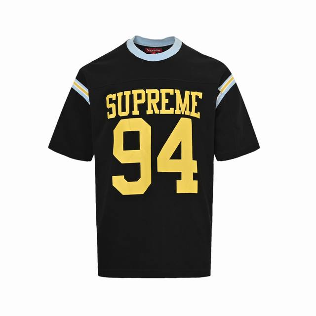 Supreme 25Ss Split SS Football Top Splicing pattern ribbed short sleeves America