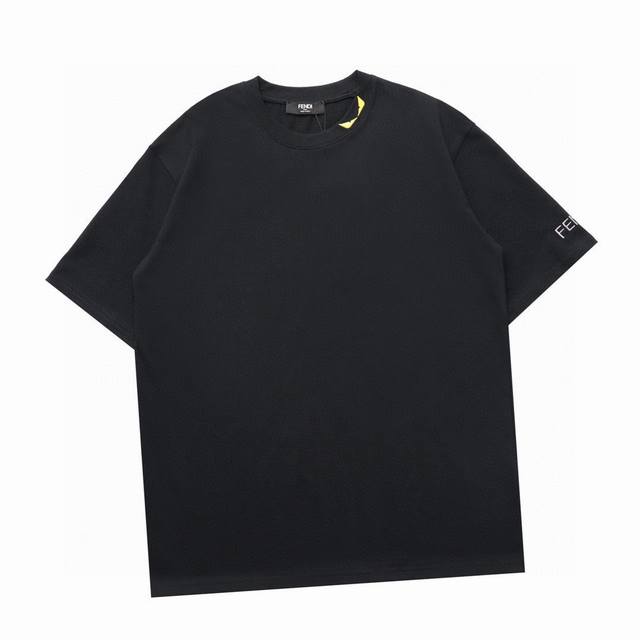 Fendi new summer collar devil eye embroidery casual round neck short-sleeved T-s