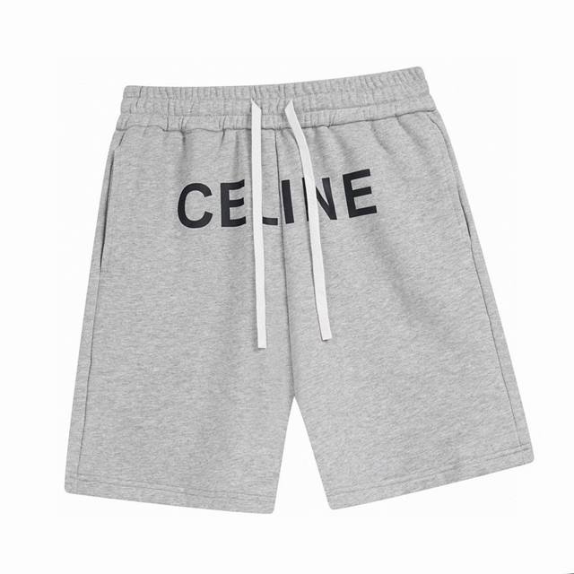 Celine New summer classic letter print casual shorts Custom-woven and dyed 320g