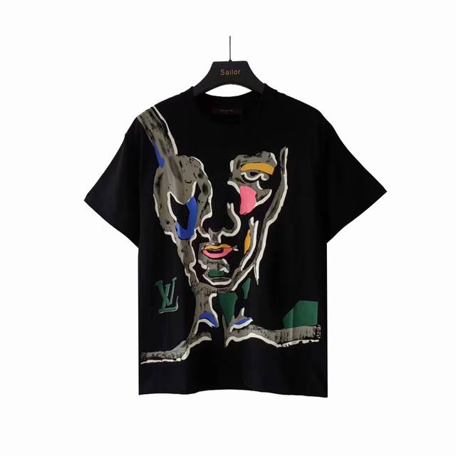 Actual details + size chart Louis Vuitton hand-painted face logo graffiti short-