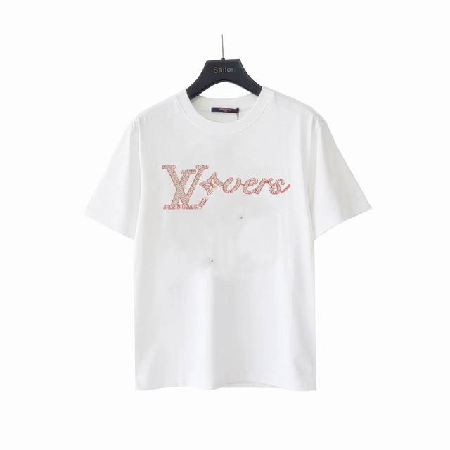 Actual details + size chart Louis Vuitton heavy sequin embroidered short-sleeved