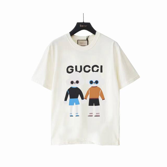 Actual details + size chart Gucci fun card Weird cat round neck short sleeves Se