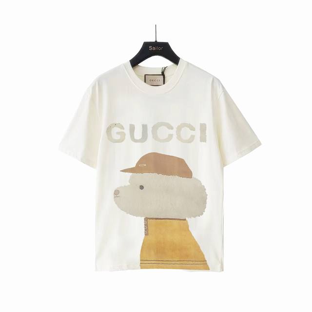 Actual details + size chart Gucci Funny and Cute Puppy Series Short Sleeve T-shi