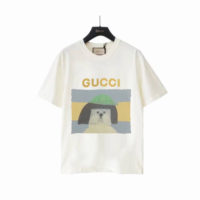 Actual details + size chart Gucci Funny and Cute Puppy Series Short Sleeve T-shi