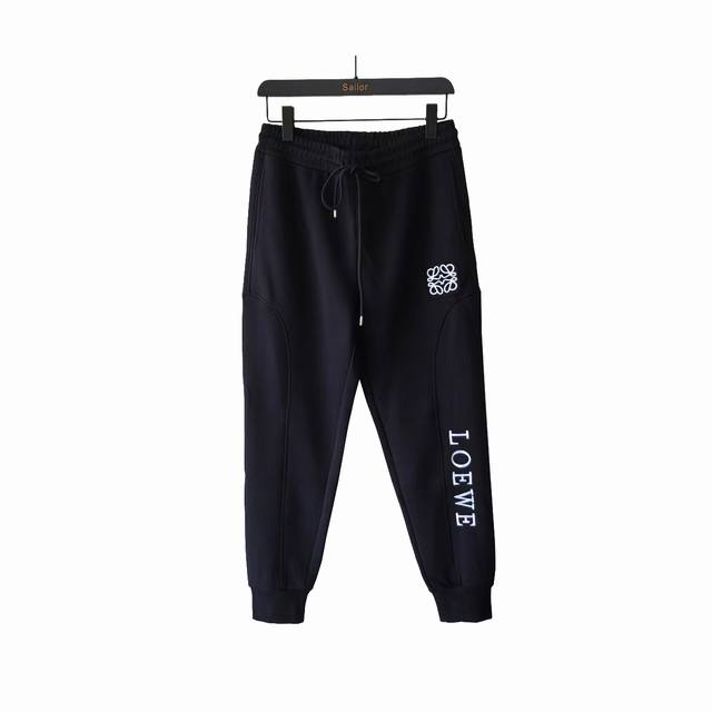 Actual details + size chart Loewe 24Ss inlaid craft embroidered letter logo trou