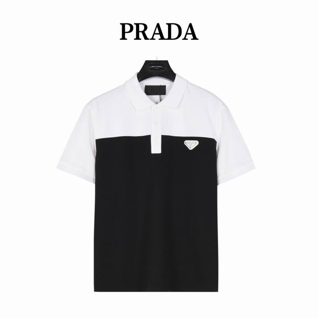 Prada Simple Patchwork Short-sleeved Polo Shirt A brand-new aesthetically inspir