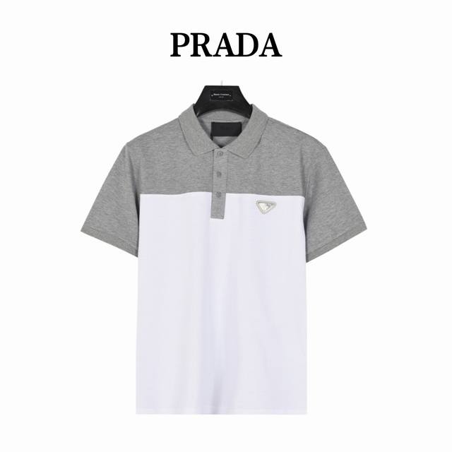 Prada simple patchwork short-sleeved Polo shirt A brand new aesthetic inspiratio