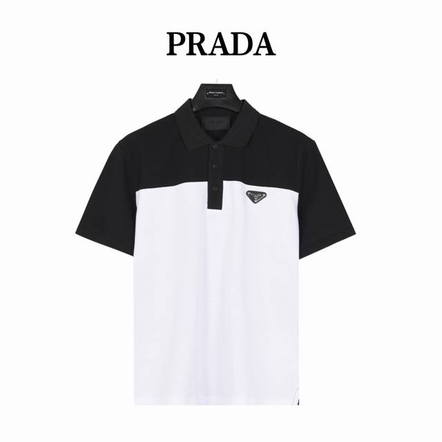 Prada Simple Patchwork Short-sleeved Polo Shirt A brand-new aesthetically inspir