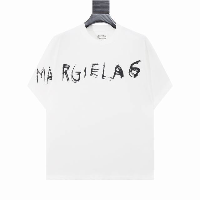 High version Maisonmargiela Mm6 graffiti print short sleeves, unisex. Full of hi