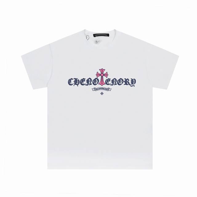 High version Chrome Hearts Sanskrit cross with large wings foam print short slee