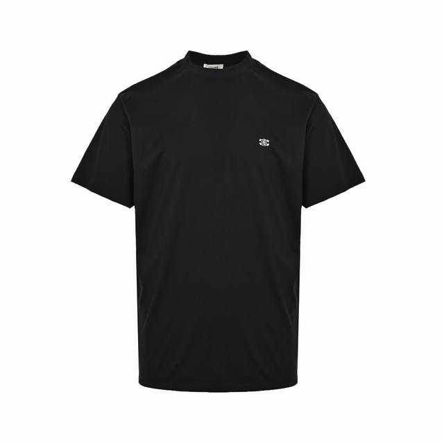 Celine classic embroidered logo short sleeves Made of 40-count double-strand fab