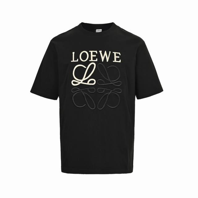 Loewe 22Ss Embroidered Logo Short Sleeves Customized 26S double yarn dust-free c