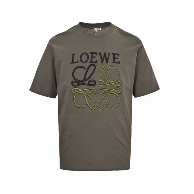 Loewe 22Ss Embroidered Logo Short Sleeves Customized 26S double yarn dust-free c