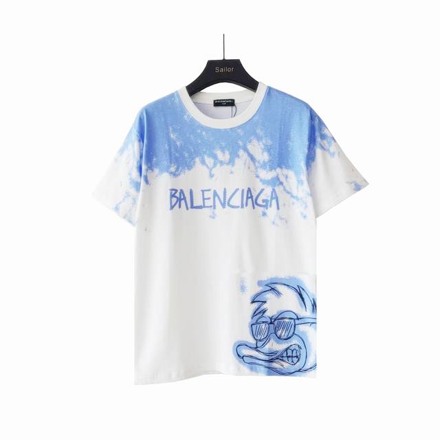 Actual details + size chart Balenciaga sunglasses painted duck short-sleeved T-s