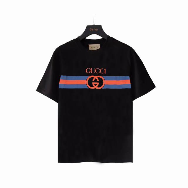 Actual details + size chart Gucci blue and red striped double Glogo print short