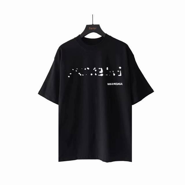 Real shot details + details Balenciaga Blurred Shadow Logo Short Sleeve Balencia