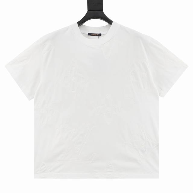 Louis Vuitton full-frame embroidered short-sleeved T-shirt Customized dense wove