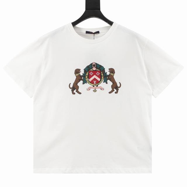 Louis Vuitton Double Dog Logo Short Sleeve Process Description: Made of 15S plai