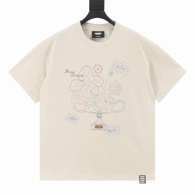 Goodbrand Blooming Flower Hand-painted Peace Floral Casual Short Sleeve T-shirt
