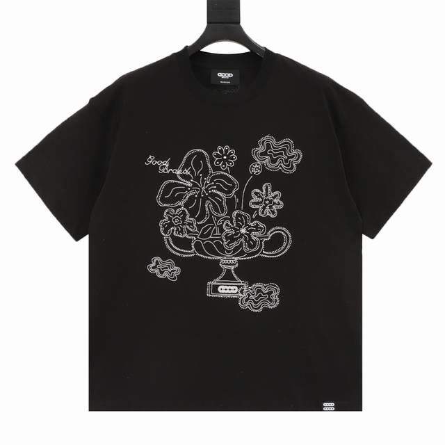 Goodbrand Blooming Flower Hand-painted Peace Floral Casual Short Sleeve T-shirt