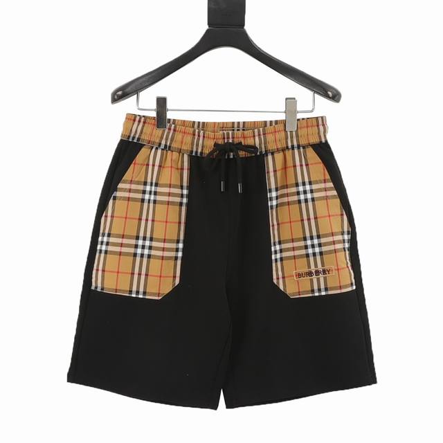 Burberry 25Ss Check Pocket Stitching Letter Logo Embroidered Shorts 2025 New Pro