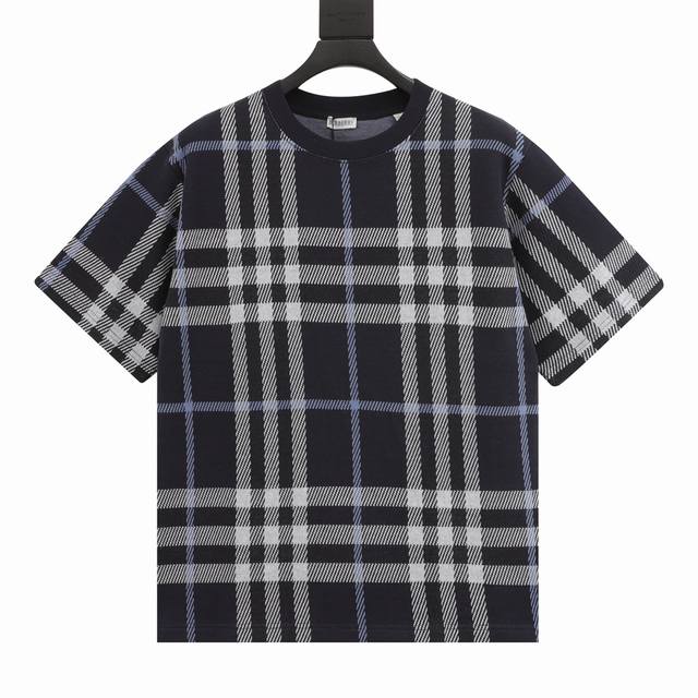 Burberry checkered knitted short-sleeved T-shirt Original short-sleeved 7700, 72