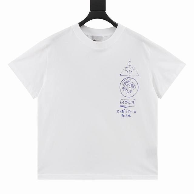 Dior Dior Botanical Painting Direct Inkjet Printed Short Sleeves Fabric: 32-coun