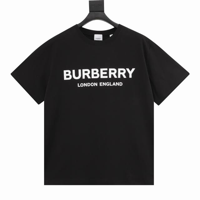 Burberry classic double-row letter print short-sleeved T-shirt The most classic