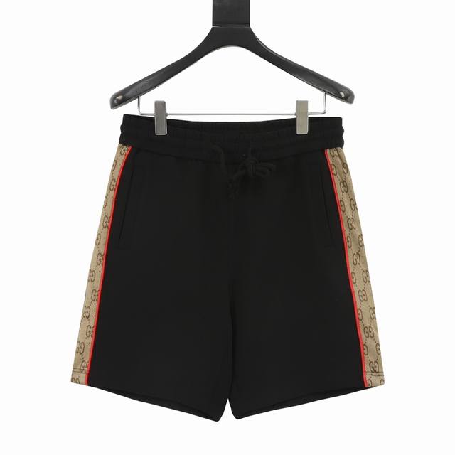 Gucci 25Ss side double G webbing patchwork shorts 2025Ss new jersey cotton short
