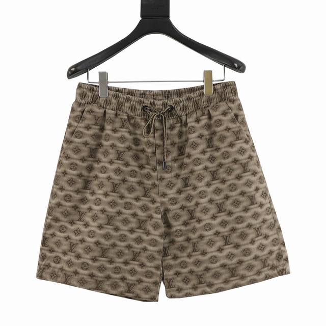 Louis Vuitton fuzzy letter full print shorts The fabric is made of custom woven