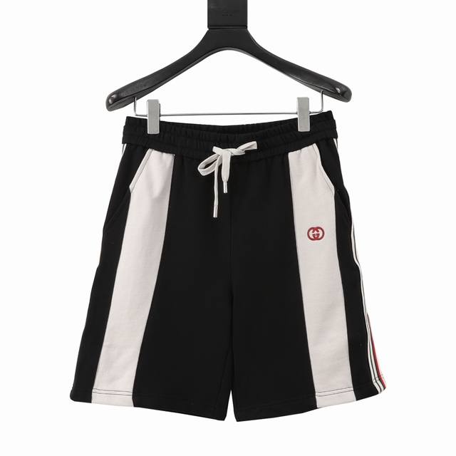 Gucci patchwork Gg embroidered letter shorts The fabric is made of 360g brushed