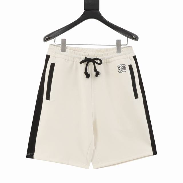 Loewe 25Ss small logo color-blocked ribbon embroidered knitted shorts 2025 lates