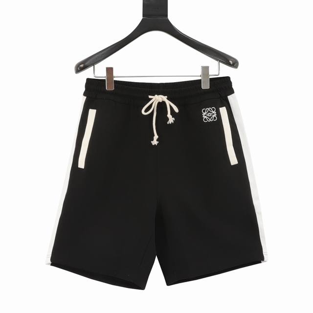 Loewe 25Ss small logo color-blocked ribbon embroidered knitted shorts 2025 lates