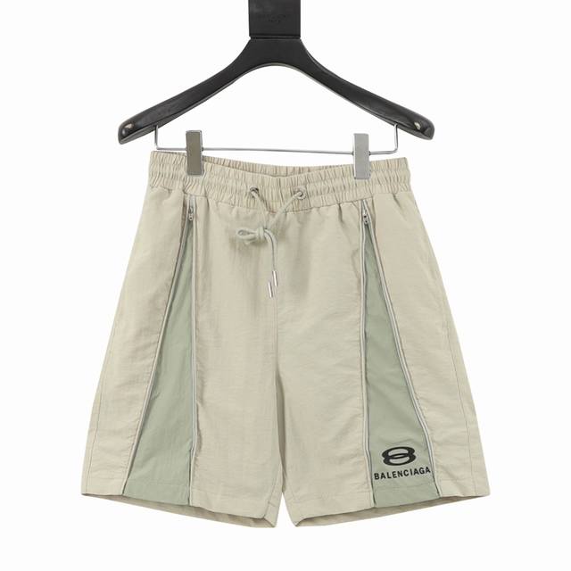Balenciaga zippered letter embroidered shorts The fabric is made of custom woven