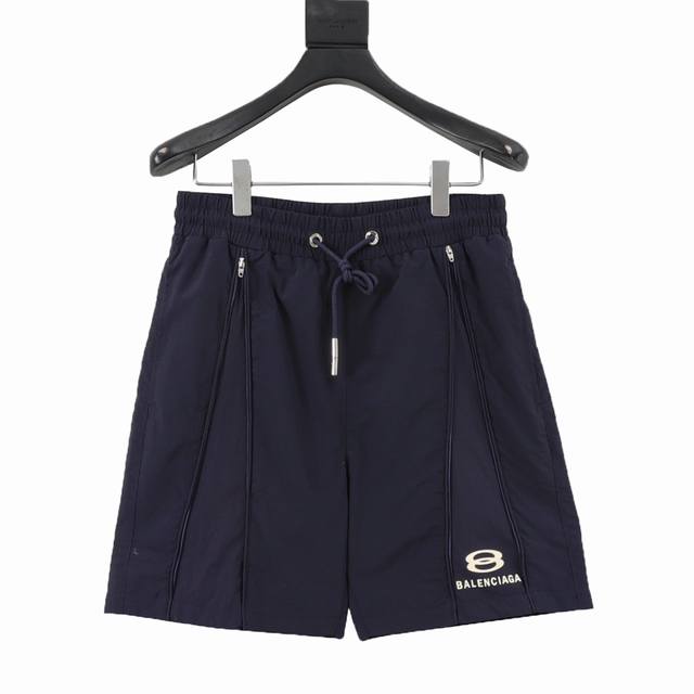 Balenciaga zippered letter embroidered shorts The fabric is made of custom woven