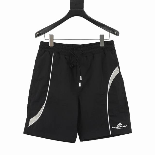 Balenciaga patchwork letter embroidered shorts The fabric is made of custom wove