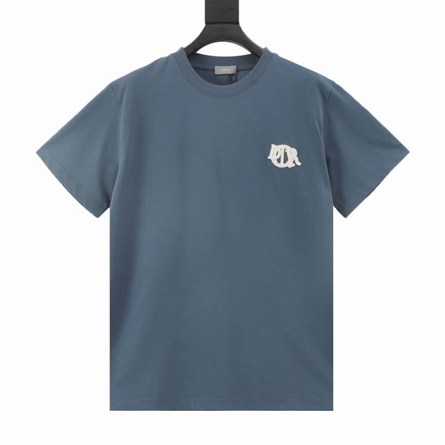 Dior Cd four-color embroidered patch letter short-sleeved T-shirt The original v