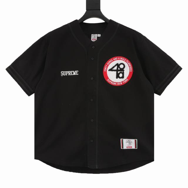 Supreme X 40 Acres joint model Ss25 Week9 Twill Baseball Jersey Back digital Eng