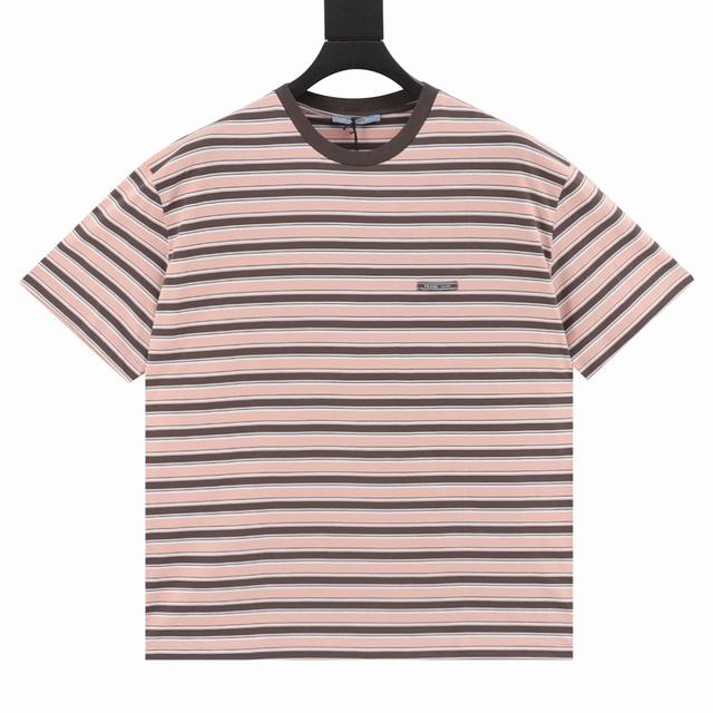 Prada 25Ss pink striped short sleeves The original version was purchased for 850