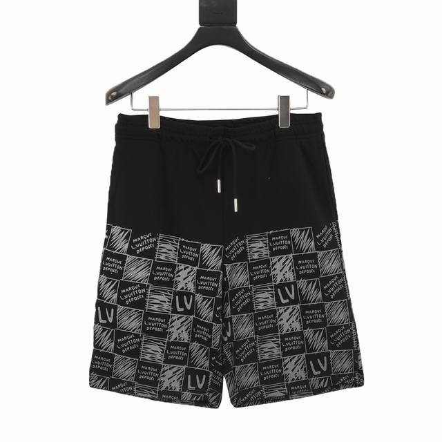 Louis Vuitton 25Ss digital direct-spray shorts with full-print checkerboard logo