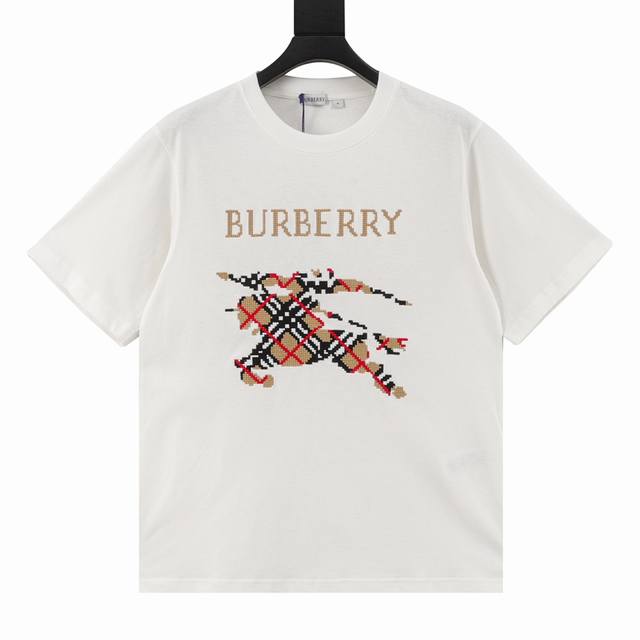 Burberry* Burberry Plaid Warhorse Round Neck Short Sleeve Made of 15S fine cotto